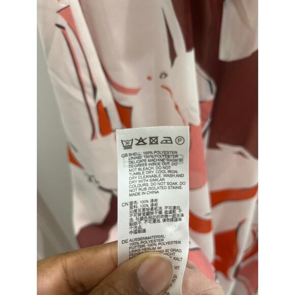 NWT Reiss Becci Printed Sleeveless Open Back Midi Dress in Red Sz 4 - Picture 7 of 10